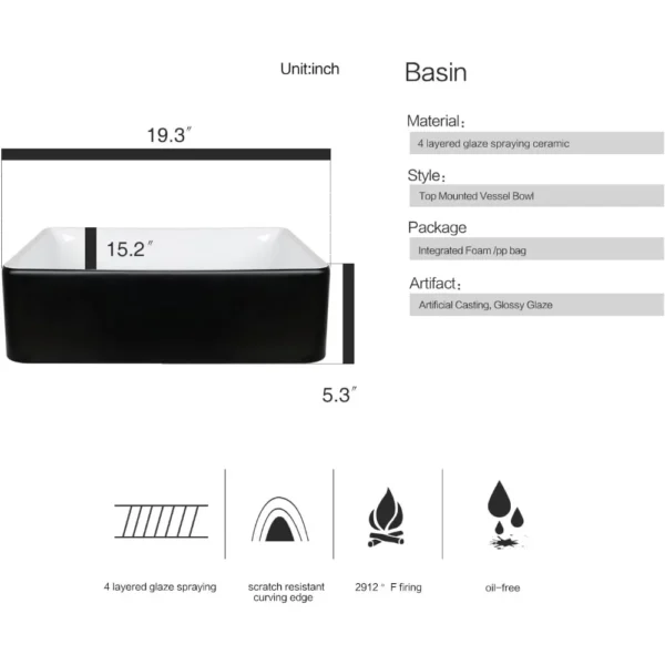 Modern Black Wall Mounted Bathroom Vanity with 1-Door and 1-Drawer, Modern Floating Bathroom Cabinet with - Image 4
