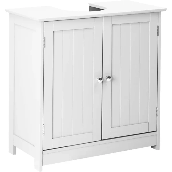 Pedestal Sink Storage Cabinet with 2 Doors Traditional Under Sink Cabinet Bathroom Space Saver Organizer with Adjustable Shelf